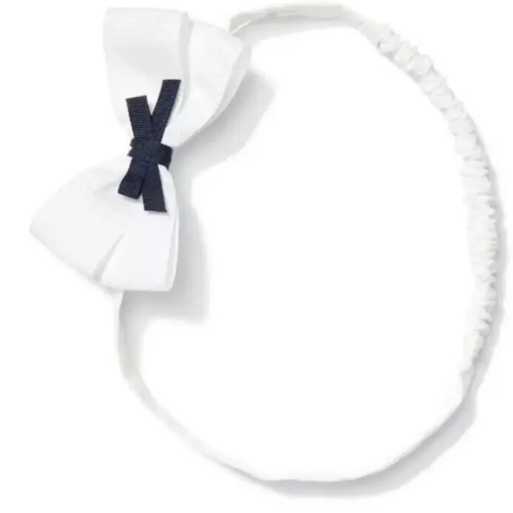 Janie and Jack White and Navy Bow Girls Soft Headbands OS